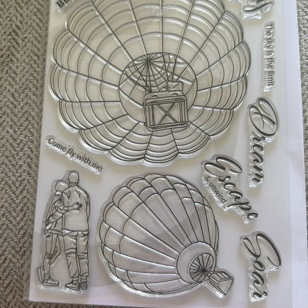 Altenew Up & Away Stamp and die set Couple hot air balloon soar come fly with me